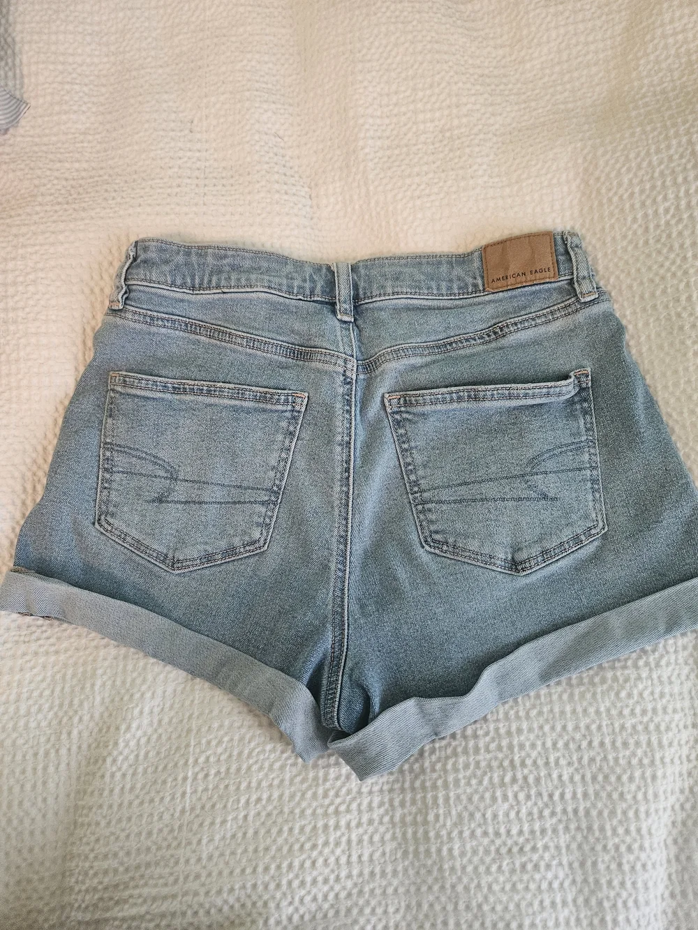 American Eagle Outfitters Light Blue Rolled Cuff Denim Shorts
